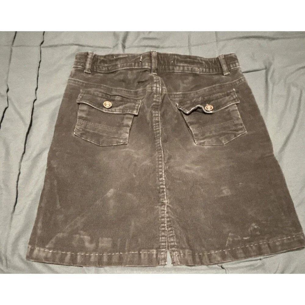 Old Navy Girls-Brown Corduroy, A-Line Knee Skirt, Pockets Button: Size 10